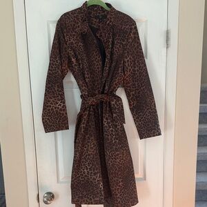 Leopard Print Trench Coat for Women